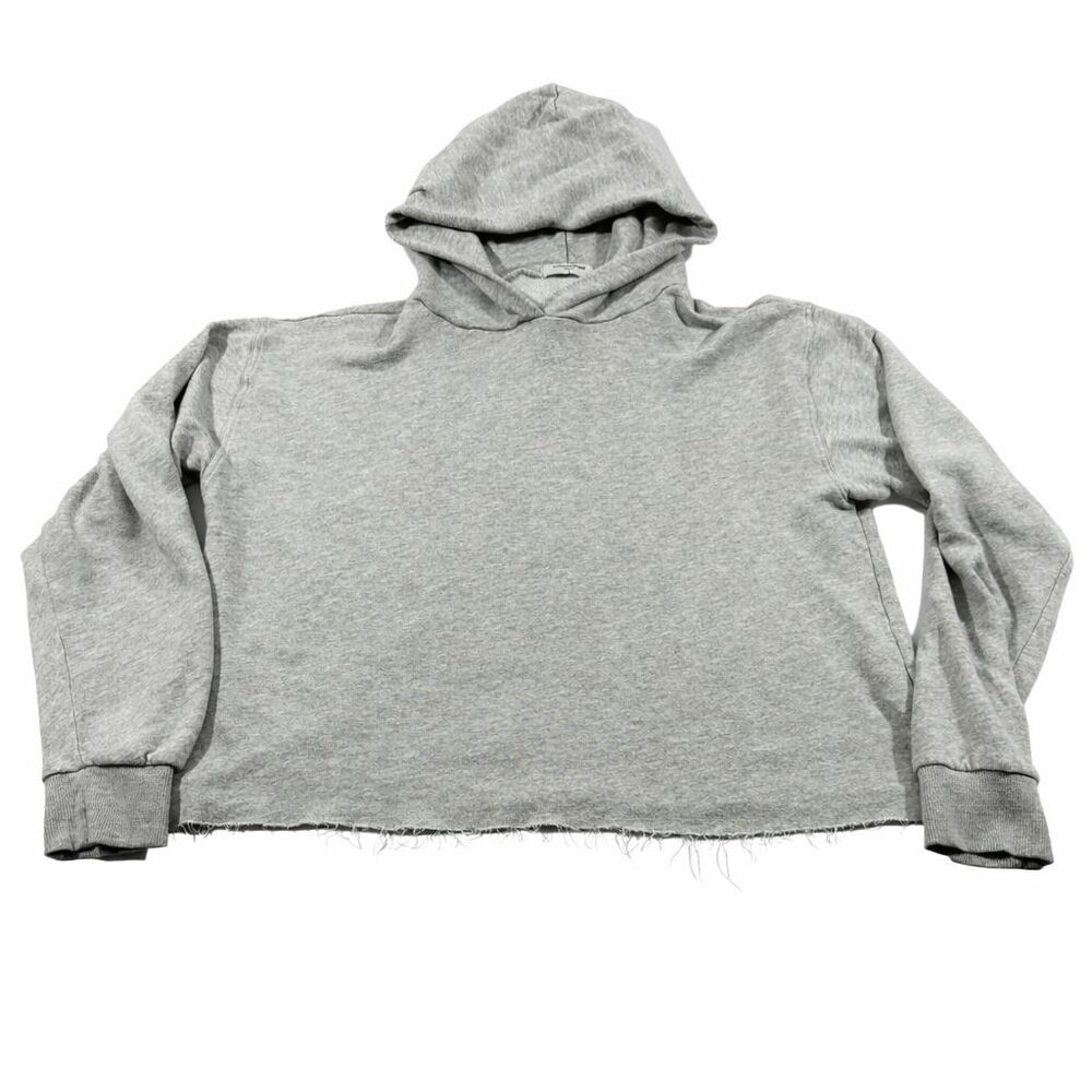Perfect White Tee Womens Pullover Hoodie Gray Cotton Long Sleeve Sweatshirt Sz L
